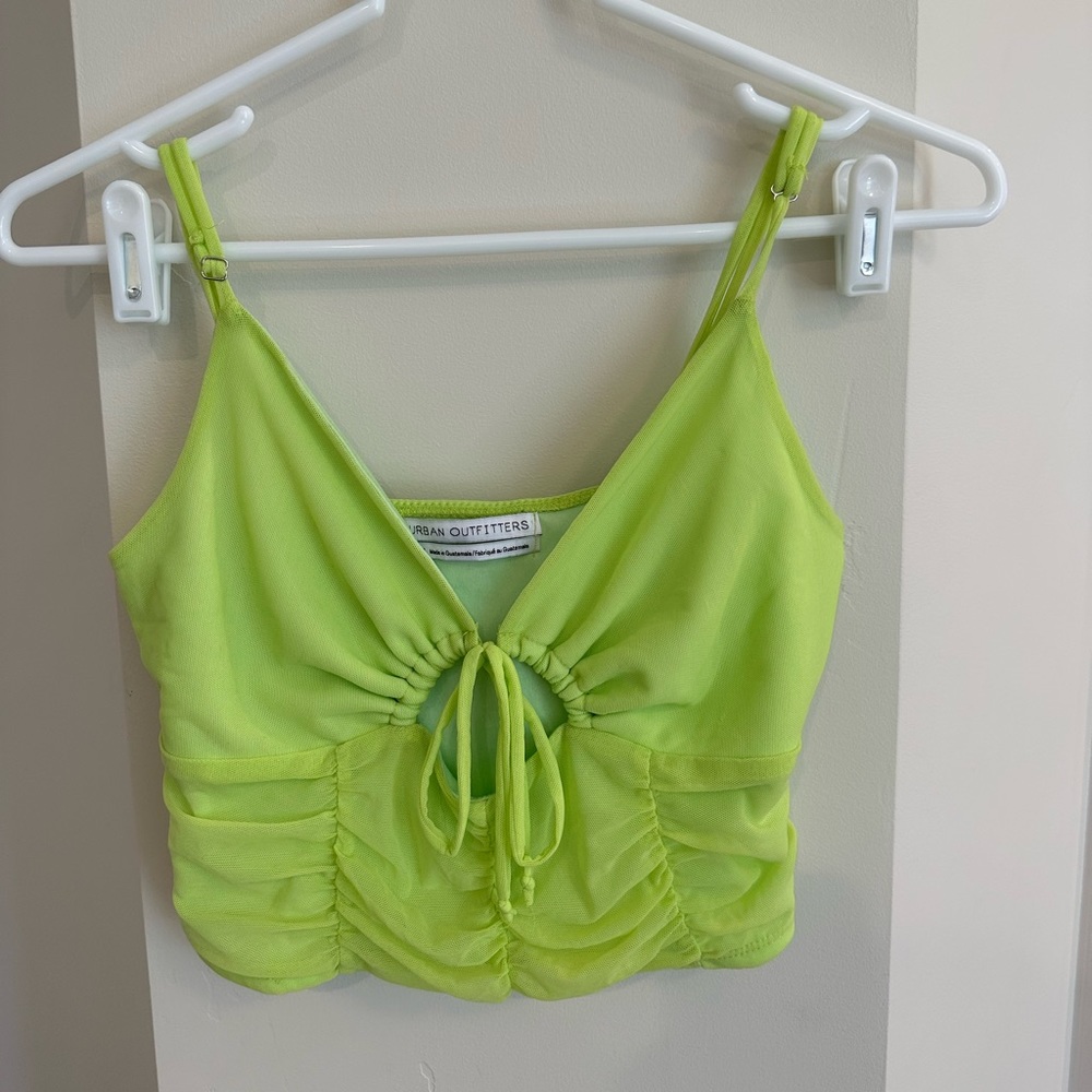 Urban Outfitters Neon Green Mesh Top